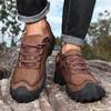 Men's Cowhide Boots Outdoor Non-slip Sports Ankle Boots Thickened Mountaineering Low-top Shoes Short Boots