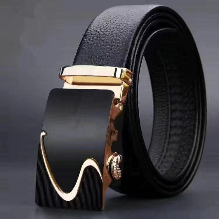 Trendy Youth & Middle-Aged Men's Genuine Leather Automatic Buckle Belt - Korean Style for Casual & Business Wear