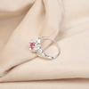 Natural Pink Tourmaline Gemstone 925 Sterling Silver Jewelry Women Promise Ring CZR-2-5
