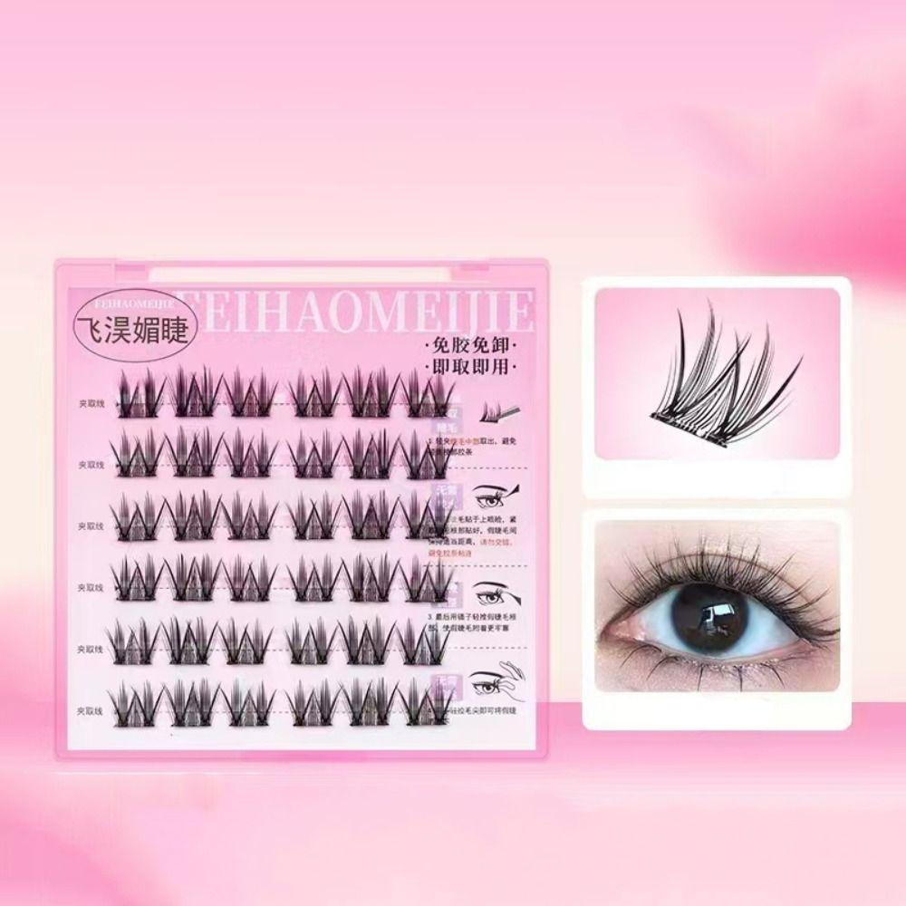 Sweet Adhesive False Eyelashes DIY False Eyelash Clusters Fairy Glue Free Fake Lashes  Makeup Tool