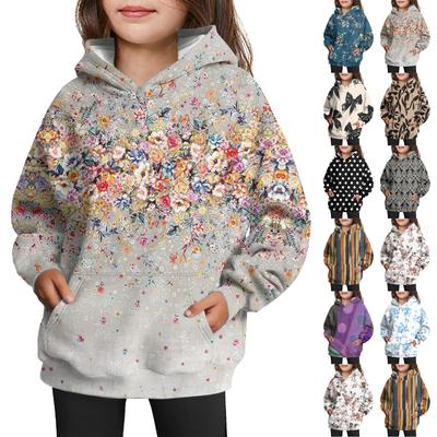 Girls' Hooded Tie-Dye Sweatshirt - Pullover Print Top
