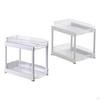 2 Tier Pull Out Drawer Storage Containers under Sink Organizer Stackable