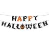 Black Bat Happy Halloween Paper Banner Hanging Garland 2025 Halloween Party Home Decoration Supplies Pumpkin Ghost Flag Props
