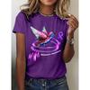 Womens Fight Alzheimers Awareness Print Short Sleeve TShirts Summer Casual Round Neck Tops