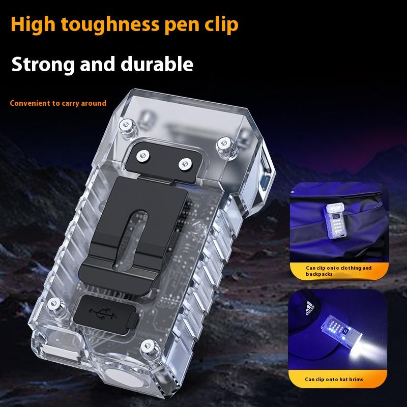 Outdoor Multi-Functional Portable Miniature High-Brightness Rechargeable LED Flashlight With Strong Magnetic Work Light