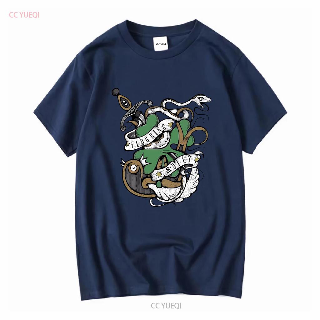 Mens American Punk Band Flogging Music Theme Molly T Shirt  Vintage Washed Slightly Graphic Soft Casual Stylish Homme