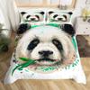 Panda Duvet Cover Set King Size Black And White Animal Comforter Cover With Pillowcases Starry Sky Blue Ultra Soft Quilt Cover