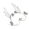 Butterfly Tassel Style Zircon Earrings for Women Girls No Piercing Butterfly Flower Tassel Long