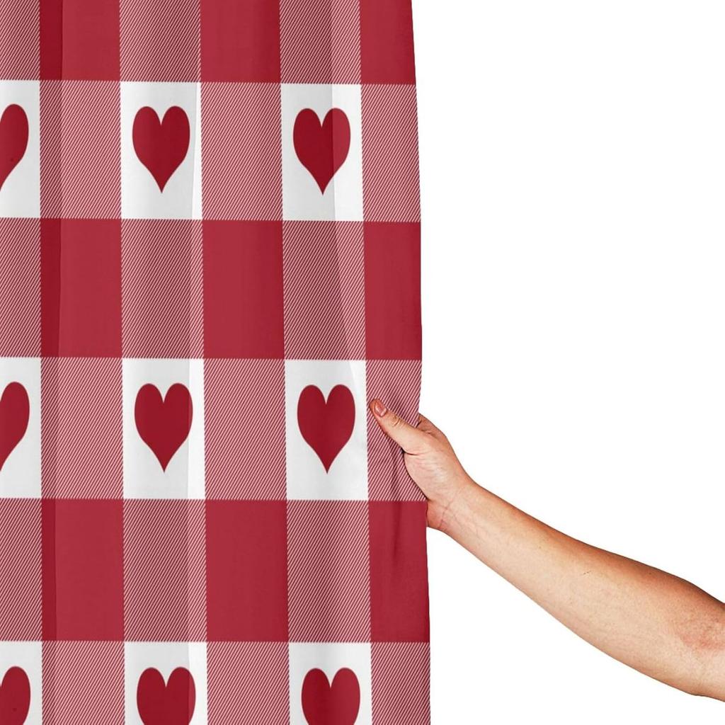Valentines Shower Curtain Bathroom Love Farmhouse Holiday Bathroom Decor 72x72 Inches with 12 Hooks