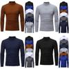 Men's Warm High Neck Solid Color Pullover Jumper Sweater For A Stylish Look