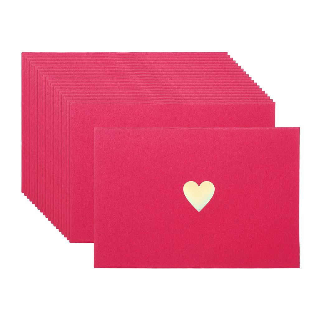 20Pcs/Set Mini Card Envelopes Pearlescent Paper Envelopes Business Greeting Cards Holder with Heart Pattern for Birthday Wedding
