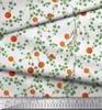 Soimoi Black Japan Crepe Satin Fabric Leaves & Orange Fruits Print Fabric by Metre 42 Inch