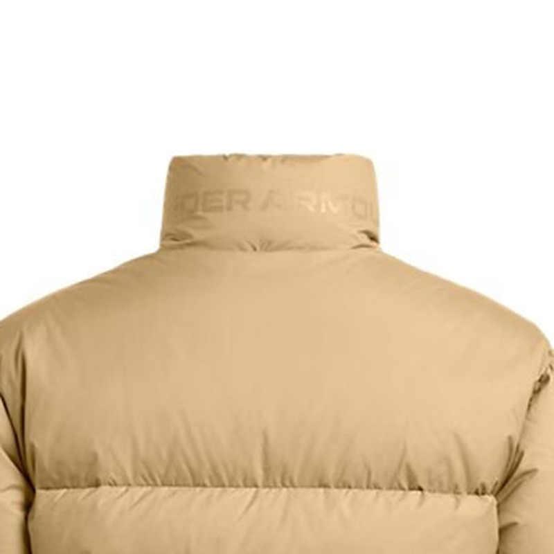 Under Armour Limitless Solid Color Outdoor Casual Sports Zip-Up Stand Collar Warm Bread Down Jacket Men jackets Camel-Brown 1384643-263