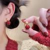 High-End 2025 Two-Way Red Bead Stud Earrings for Women - Fashionable & Versatile