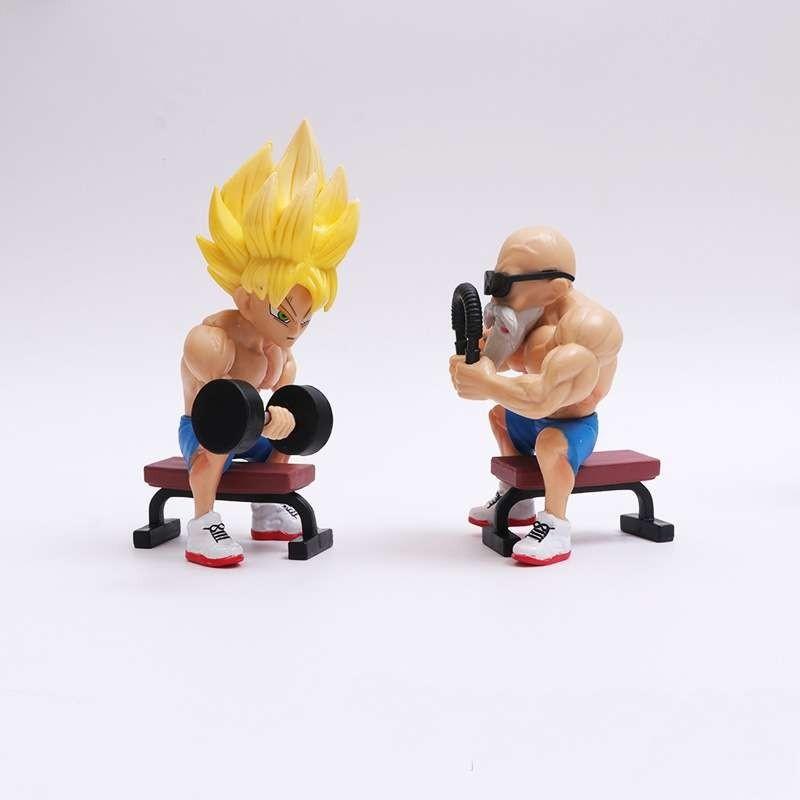 High Quality Dragon Ball Fitness Goku Muscle Strengthening Master Roshi Vegeta Model Ornament