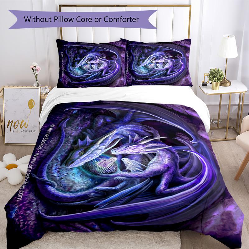 Gothic Style Bedding Set Breathable Duvet Cover with Pillowcases Decorative Bed Linen for Bedroom Home Decoration Birthday Gift
