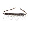 Hip Hop Trend Waist Belt Punk Wide Chain Heavy Duty Grunge Chain Modern Waistband Waist Chain Studded Belt