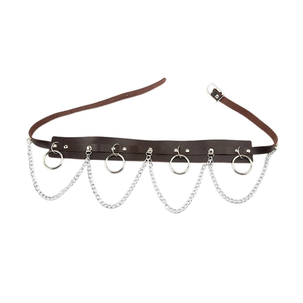 Hip Hop Trend Waist Belt Punk Wide Chain Heavy Duty Grunge Chain Modern Waistband Waist Chain Studded Belt