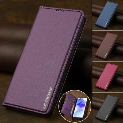 Funda de Cuero con Tapa para Samsung Galaxy A15 A35 A55 A14 A34 A54 A56 A16 A36 S25 S24 S23 Ultra S22 S21 Plus S20 FE Cubierta para Tarjetas de Teléfono