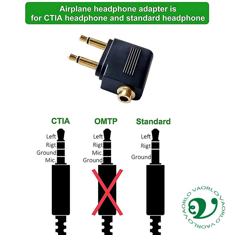 1-10 PEZZI Adattatore Audio per Aereo Spina AUX da 3,5 mm Convertitore Audio per Cuffie Auricolari da Aereo Per Cuffie da Viaggio Aereo Vendita all'Ingrosso
