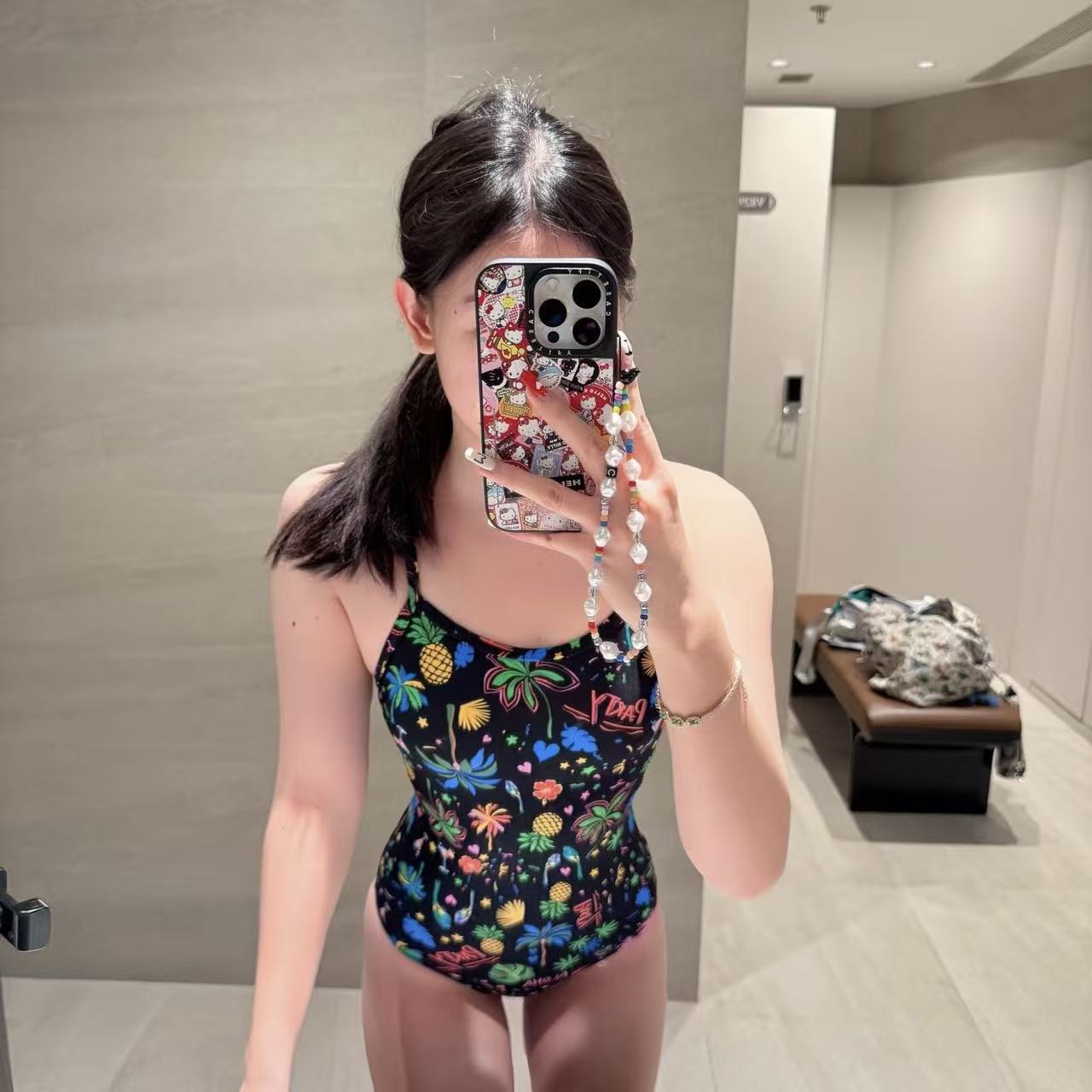 

Cartoon fireworks racing swimsuit small chest slim fit quick drying training sports swimming class one-piece swimsuit M чёрный