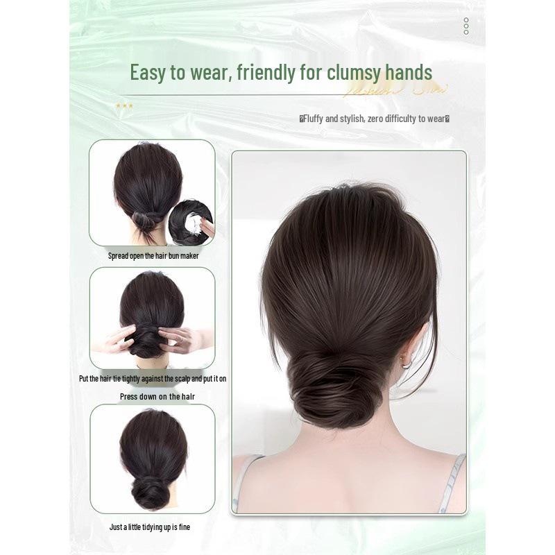 Women's Fluffy Bird's Nest Hair Bun Wig & Hair Tie