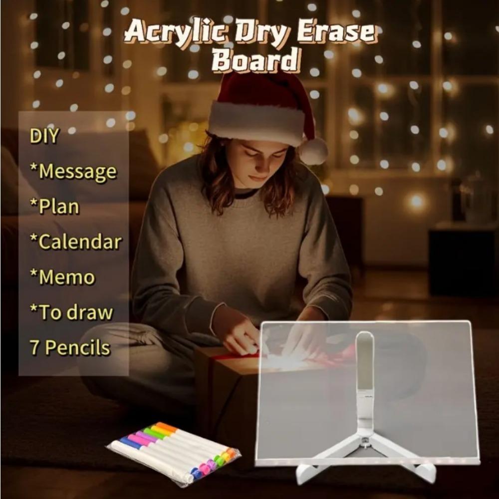 1SET Luminous ins Acrylic Night Light Transparent Light Desktop DIY Handwritten Light Message Painting Night Light lam