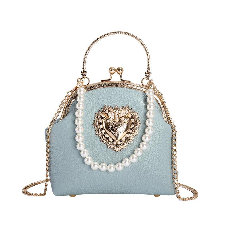 Xiaoxiangfeng Pearl Handbag Women's 2025 New Korean Version Fashion Niche Shoulder Bag Crossbody Clip Shell Bag
