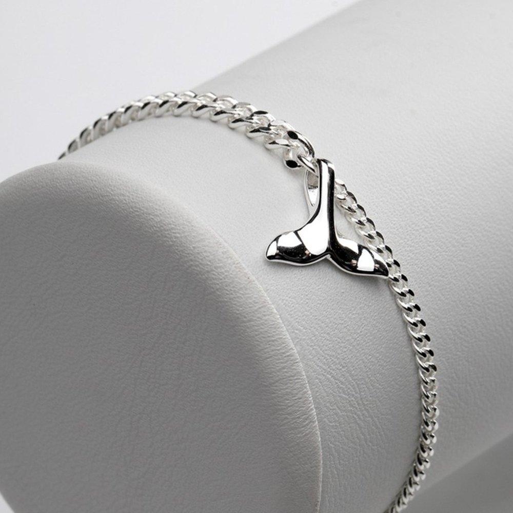 [As Little] Chain Bracelet Silver Curb Silver 925 Whale Tail Charm