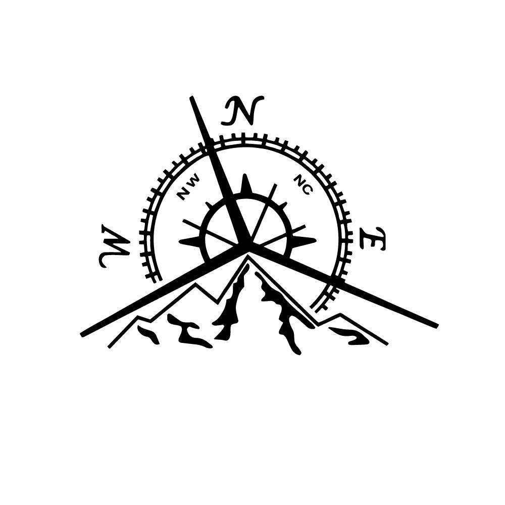 LYKX Adventure Sports Compass Car Sticker Wrap Vinyl Decal Mountain Car-Styling Auto Engine Cover Door Window Multiple Sizes