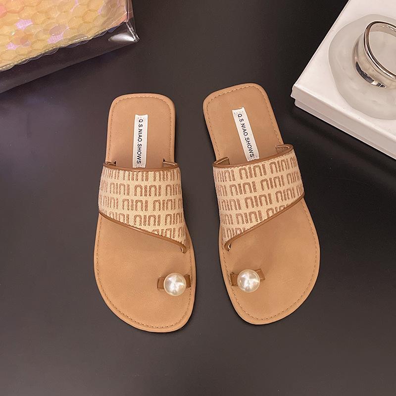 

Soft-bottomed vacation slippers women s 2025 new summer toe non-slip sandals 40