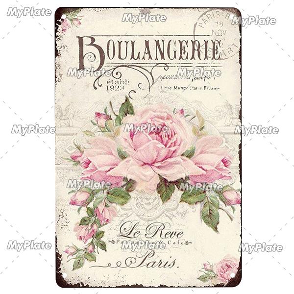Rose Vintage Metal Sign Tin Sign Vintage  Decoration Plaque Home Wall Decor Bar Sign Home Decor Poster Custom