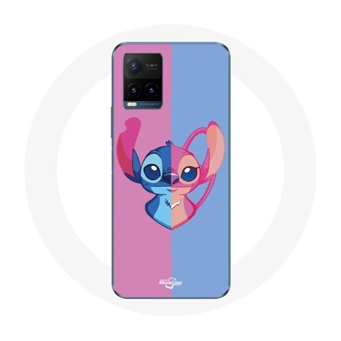 Case for Vivo Y21s 2021 / Y21 2021 Stitch and Angel Blue Pink