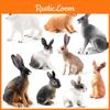Premium Quality Pvc Rabbit Figurines In Brown And White Perfect For Cake Toppers