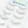 5 Pairs Thai Style False Eyelashes 0.05mm Black 5-8mm Mixed C Curl With Thin Transparent Band Natural Look