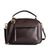 Genuine Leather Retro Shoulder Bag for Women -  Vegetable Tanned Cowhide Crossbody Bag, Casual Commute Small Square Handbag