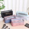 1PC Travel Black Mesh Cosmetic Bag Zipper Makeup Bag For Women Wash Toiletry Bag Makeup Organizer Portable Storage Pouch