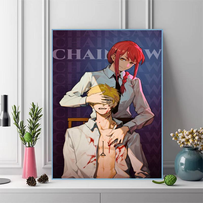 Chainsaw Demon Hunter 100% Round Full Drill 5D DIY Diamond Painting Embroidery Cross Stitch Rhinestone Decor
