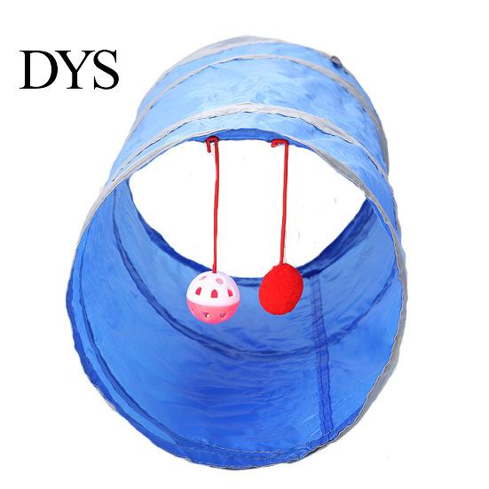 Pet Cat Kitten Tunnel Tube Toy Hide Playing Foldable House Hanging Ball Bell