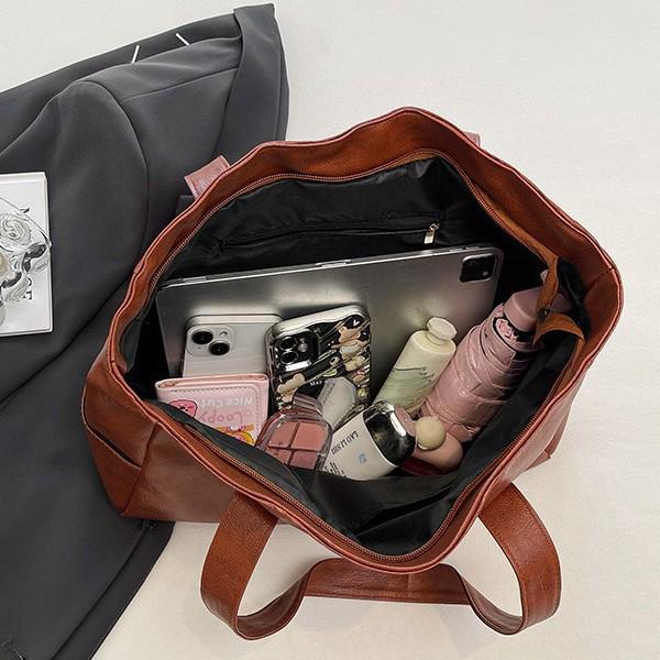 Large Women's Versatile Korean Style Tote Shoulder Handbag - Soft, Trendy & Spacious