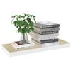 VidaXL Floating Wall Shelf Oak and White 60x23.5x3.8 Cm MDF