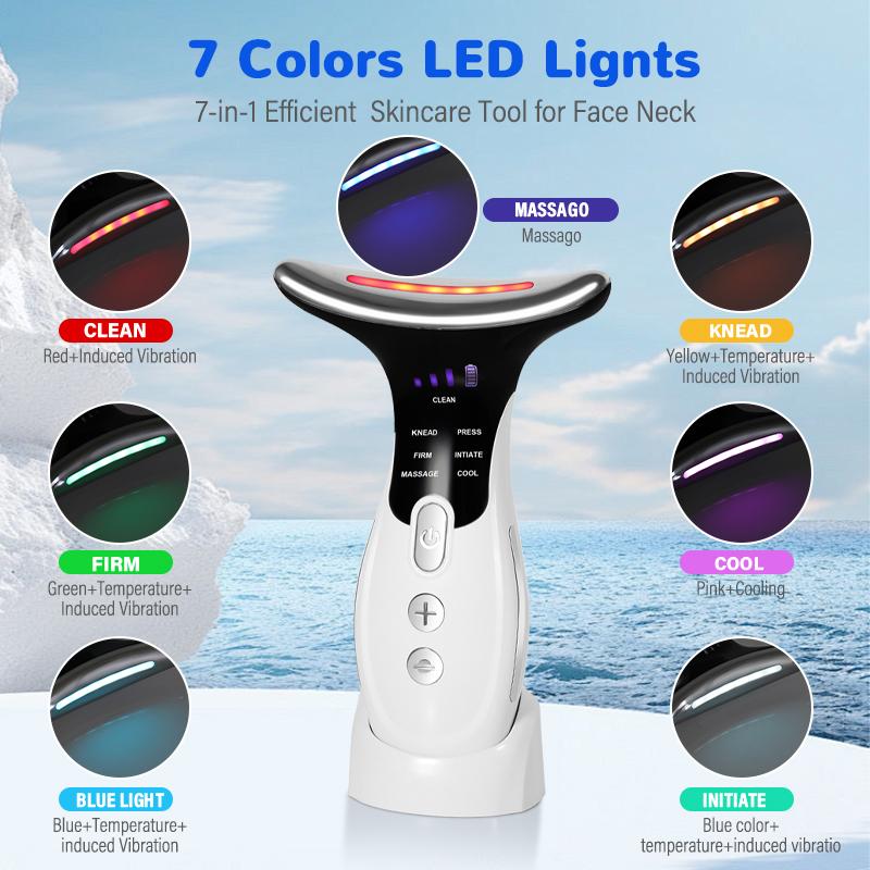 Hot Cool Microcurrent Facial Neck Lift Ice Compress Face Massager Neck Lifting Machine Skin Care Tool Shrink Pores Anti-age