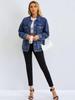 Fashionable Women's Oversized Loose Denim Trucker Jacket