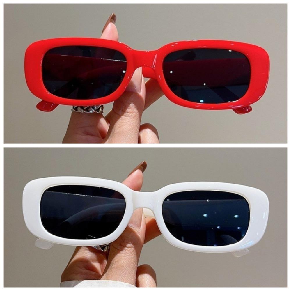 2pcs Korean Rectangular Sunglasses Small Frame Men Women Fashion Glasses