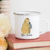 Personalised Hijabi Girl Printed Mug Coffee Cups Drinks Water Cup Muslim Girls Custom Name Enamel Handle Mugs Handle Eid Gifts