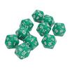 10 Stück Polyedrisches Würfelset Kunststoff Leichtgewicht 20-seitige Würfel für Rollenspiel-Tischspiele Grün