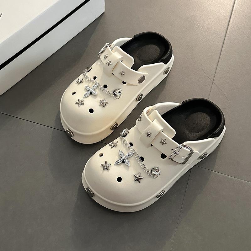 Thick-bottomed Bag Head Slippers for Women's Summer Outer Wear, New Summer Models, Breathable and Comfortable, Heightening and Non-slip