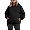Women's Fashionable Casual Large-sized Long-sleeved Hooded Solid-color Sweatshirt
