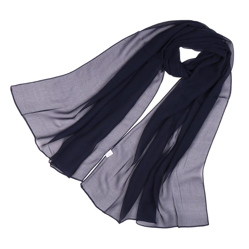 Spring and summer solid color yarn vertical soft georgette long chiffon scarf female body performance silk scarf