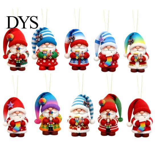 Acrylic Santa Decor for Home Colorful Gnome Christmas Ornaments, 2D Flat Hanging Decorative Elf Ornaments Party Pendant Xmas Tree, Mantel, Wreath,